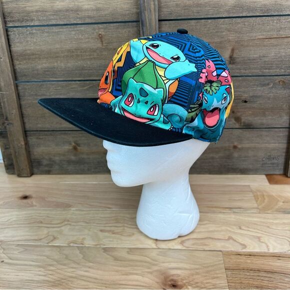 Pokémon SnapBack Baseball Cap Hat Pikachu Squirtle Nintendo Game Freak Youth OS - Picture 1 of 11